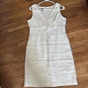 Talbots Cream Sleeveless linen Dress